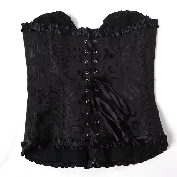 Bustiers et Corsets Sexy, hauts en dentelle florale pour femmes, Vintage, gothique, surbuste, Satin Jacquard