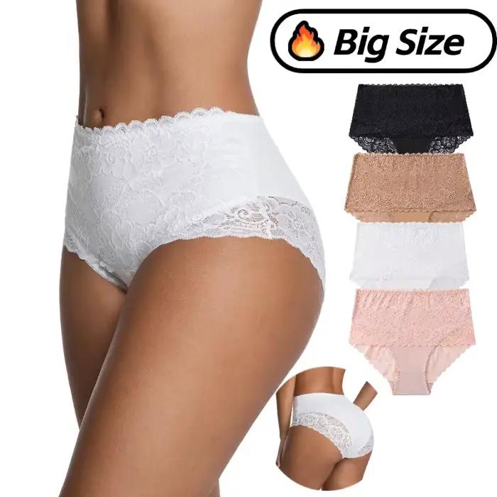 TrowBridge nouvelle grande taille femmes culottes taille haute dentelle femme slips Sexy Lingerie taille ue extensible confortable respirant culotte