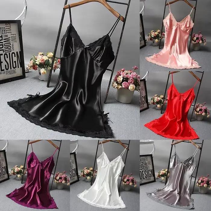 Nuisette sexy en dentelle patchwork, lingerie de nuit, robe de mariée à col en V, vêtements de nuit, chemises de nuit sexy pour femmes