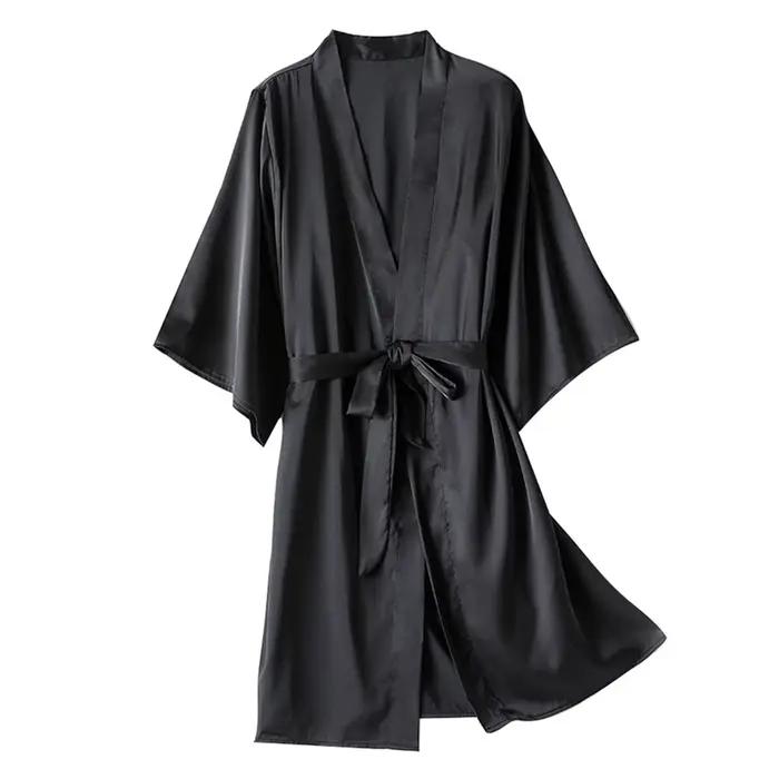 Kimono župan Šaty pre ženy Súprava šiat Saténové voľné nočné oblečenie Nočná košeľa pre nevestu Svadobný dar Sexy