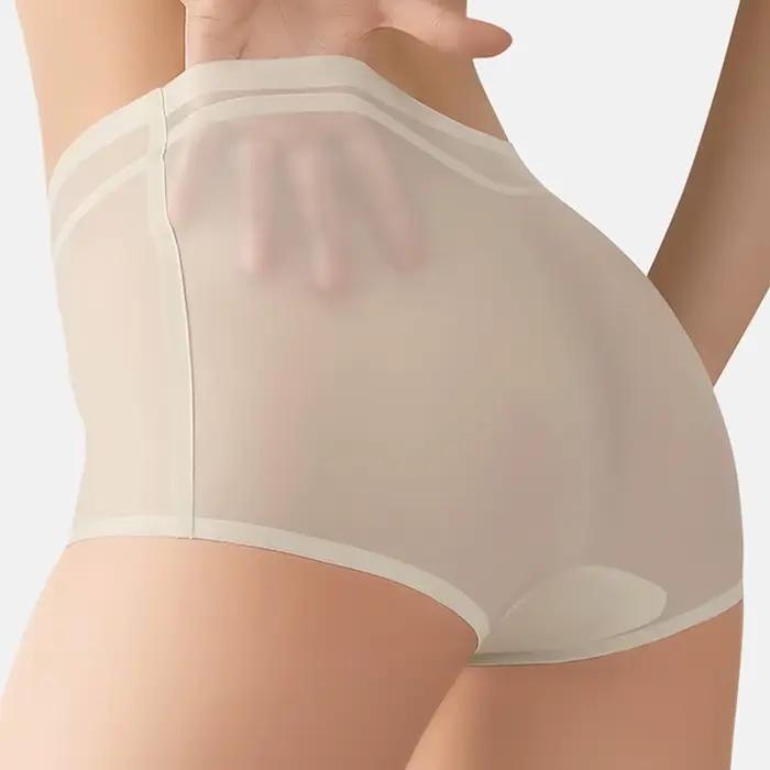 Culotte solide sans couture pour femmes, slip Ultra-fin Sexy, Lingerie transparente, sous-vêtements invisibles, séchage rapide, respirant