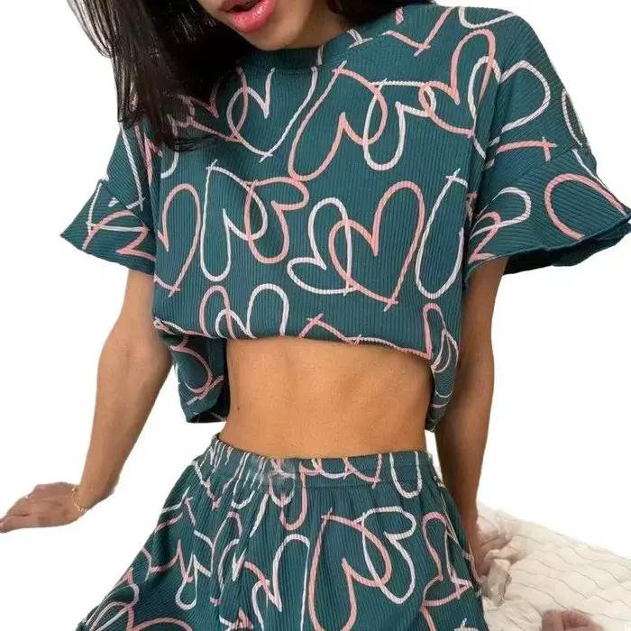 Ensemble de pyjamas pour femmes, vêtements de nuit en satin, hauts boutonnés et shorts, pyjama 2 pièces, pyjama femme, vêtements de nuit pour l'été
