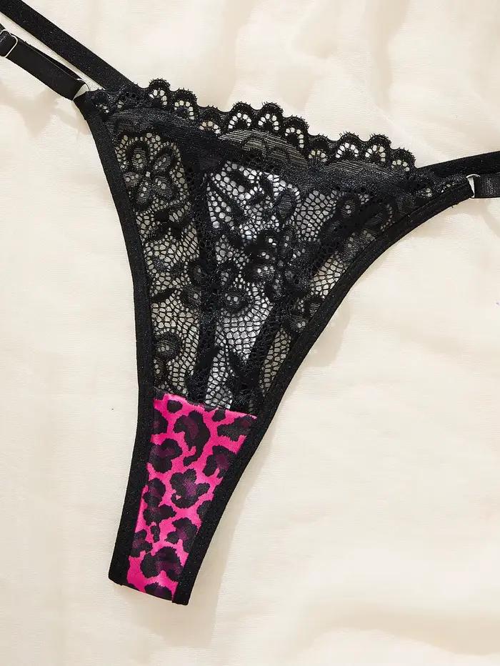Ensemble de lingerie léopard en polyester et élasthanne pour femme, élégant et confortable pour diverses occasions