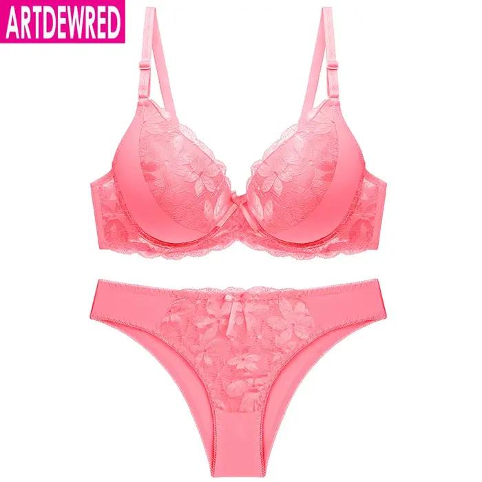 Ensemble de sous-vêtements brodés pour femmes, soutien-gorge push-up, soutien-gorge en dentelle, ensembles brefs, sexy, bonne qualité, grande taille, nouveau