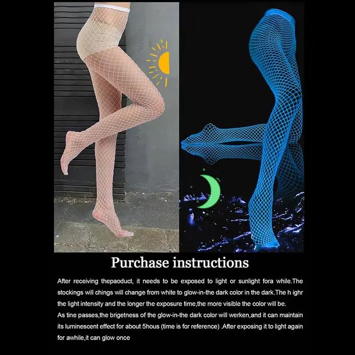 Bas Longs et Lumineux en Dentelle pour Femme, Lingerie Sexy, Collant de ix, Vêtements de Nuit, 7.0