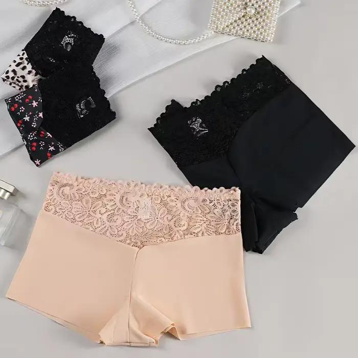 Lot de 6 culottes sexy en dentelle pour femmes, sans couture et confortables, taille mi-haute, lingerie féminine