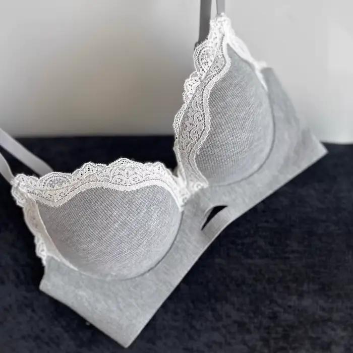 Soutien-gorge sans fil tout-en-un pour petite poitrine, dentelle sexy avec doublure brossée, soutien push-up et anti-taches latérales BANERDANNI soutien-gorge sexy AB
