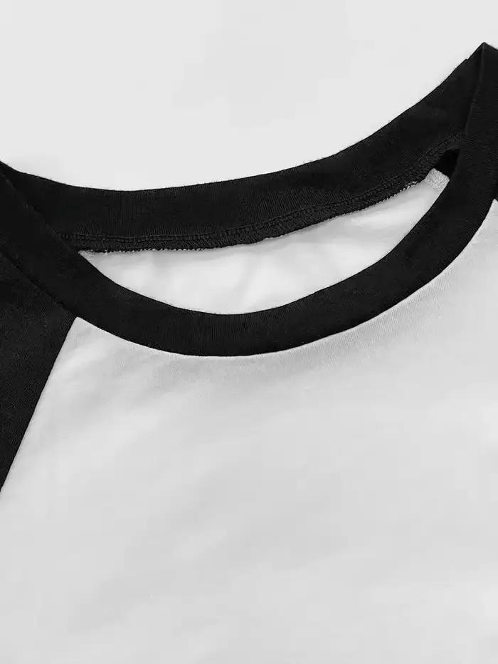 Roztomilá mačka tričko s potlačou krátky strih Sexy crop top krátke rukávy okrúhly výstrih