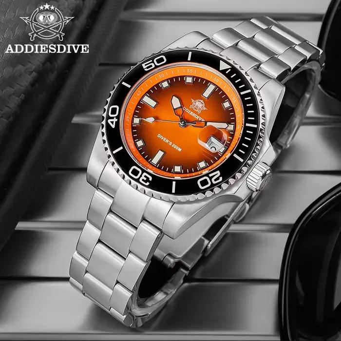 ADDIESDIVE pánske hodinky Quartz nehrdzavejúca oceľ potápačské