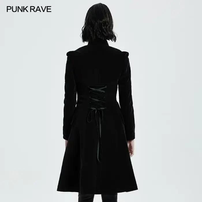 PUNK RAVE - Gotický polodlhý kabát pre ženy