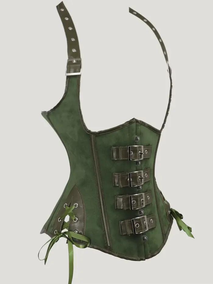 Corsets et bustiers steampunk, sexy, à col halter, gaine de taille synthétique, corset gothique rouge, haut de corset pour femme, vêtements d'extérieur, corselet