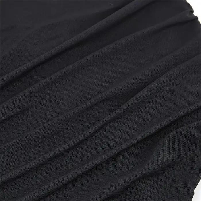 Elegantné červené víno sieťovaný riasený rybí stužka kravata holý chrbát zakrivený lem Bustier Korzet Bodyshaper Klubový top tubulárny