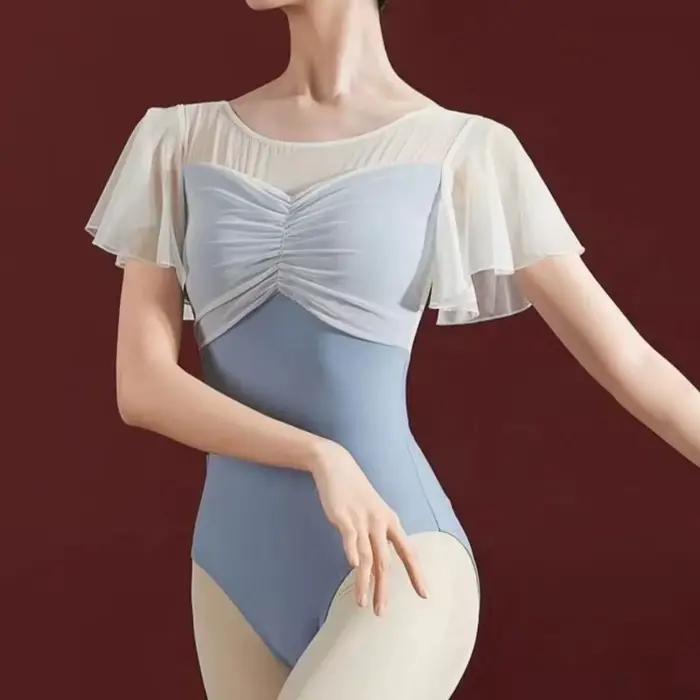 Femmes Sexy dentelle body barboteuse combinaison haut Ballet justaucorps adulte maillot de bain pour danse femmes ballerine classique Costume justaucorps