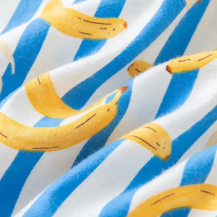 Rayé banane pyjama ensemble femmes mignon dessin animé fruits vêtements de nuit 100% coton à manches longues vêtements de détente 2 pièces automne Homewear Femme