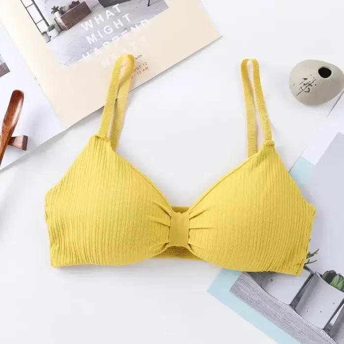 Soutien-gorge rembourré en coton confortable pour femme, sous-vêtement sans couture, soutien-gorge push-up, lingerie sexy