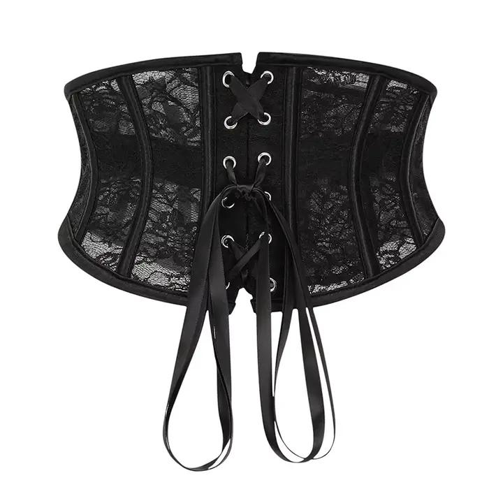Femmes taille formateur Corsets minceur Shaper corps ceinture grande taille noir dentelle florale court torse sous le buste Bustiers Corsets