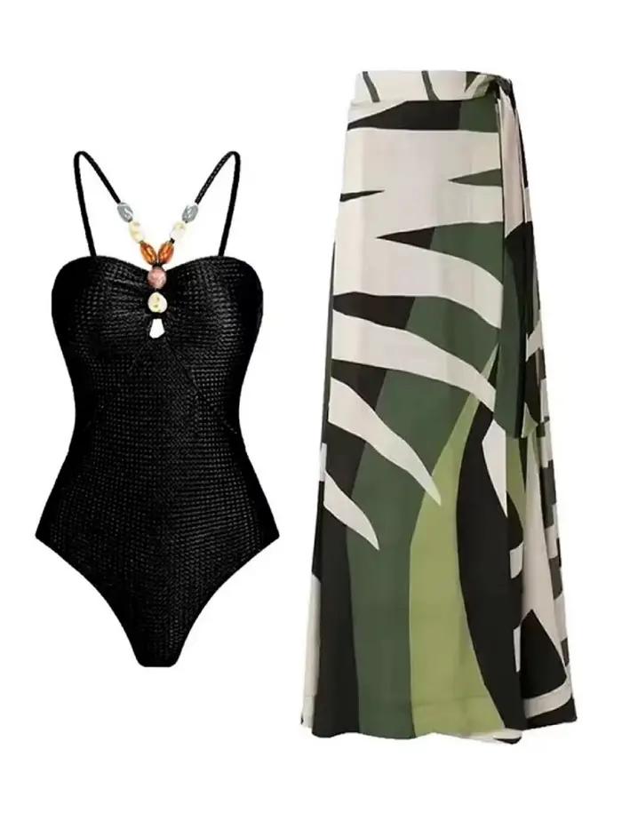 Dvojdielne bikiny plážové plavky 2024 ženy Sexy šnúrkový body s dlhou sukňou letné ženské kúpanie plávanie Bikini set