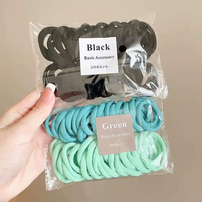 50 kusov farebných elastických gumičiek do vlasov Scrunchie pre ženy
