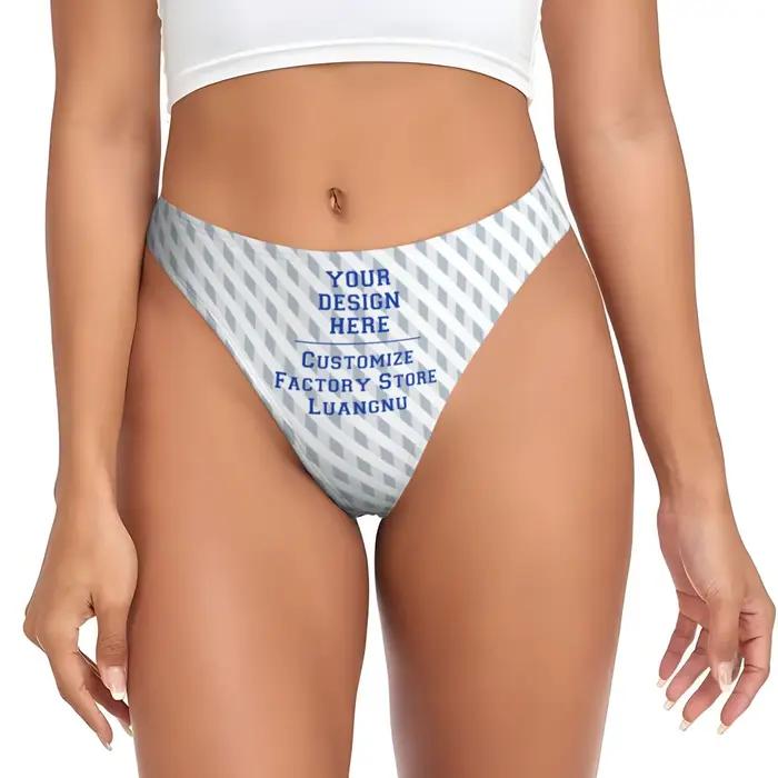 Culotte personnalisée pour femmes en polyester et polyamide, avec images et texte imprimés, montage bas, pour tous les jours et les occasions spéciales