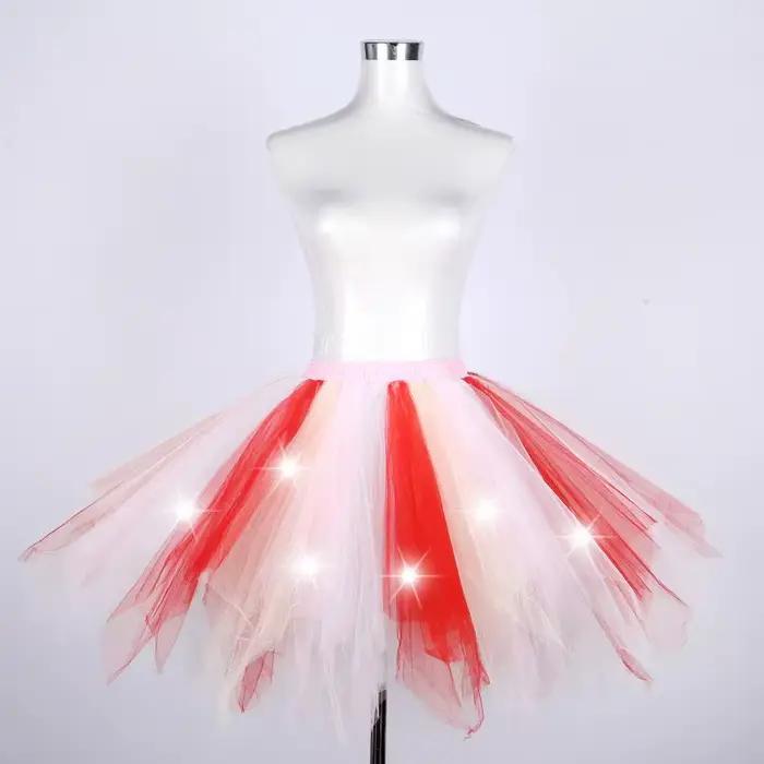 Jupes féeriques élastiques à LED scintillantes pour femmes et filles, jupe Tutu de danse de Ballet lumineuse pour fête, Costume de carnaval, mariage, Festival de noël