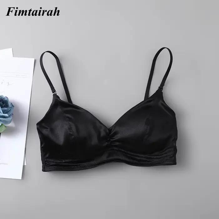 Soutien-gorge en soie véritable pour femmes, sous-vêtements plissés extensibles, noir et blanc, mode printemps