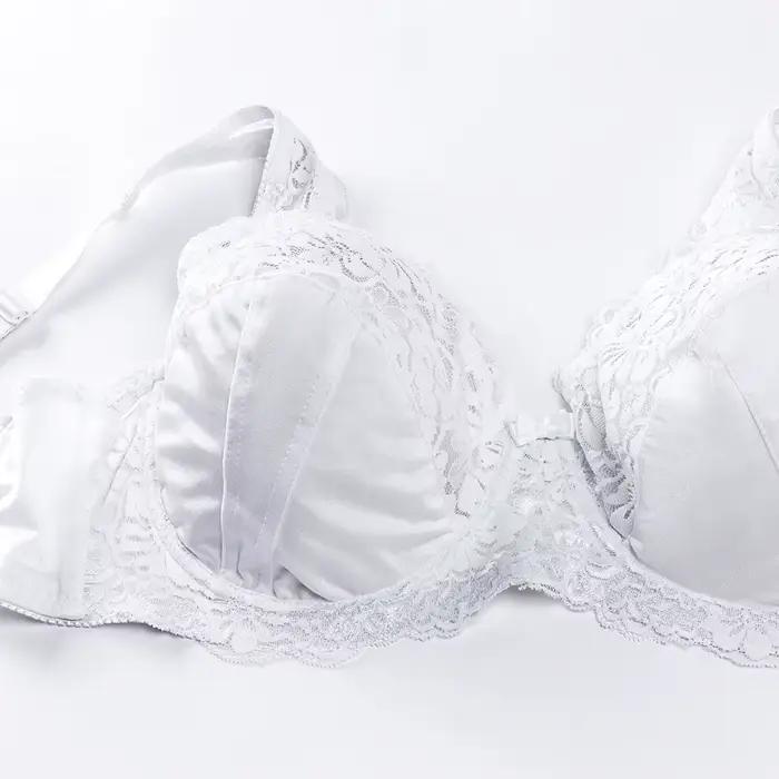Soutien-gorge élégant en élasthanne et polyamide avec dentelle fleuri pour femmes grandes tailles occasions spéciales