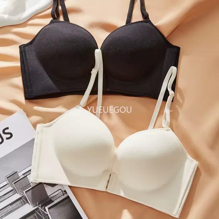 Soutien-gorge push-up à fermeture frontale extrême de 10 cm – Col licou rembourré ultra épais pour petite poitrine, lingerie sexy plongeante profonde