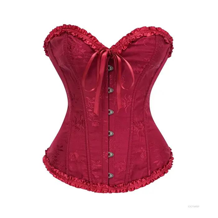 Corset femme Top Palace Cosplay Sexy dentelle froncé Corset Corset brocart rétro Renaissance serré ventre façonnant vêtement