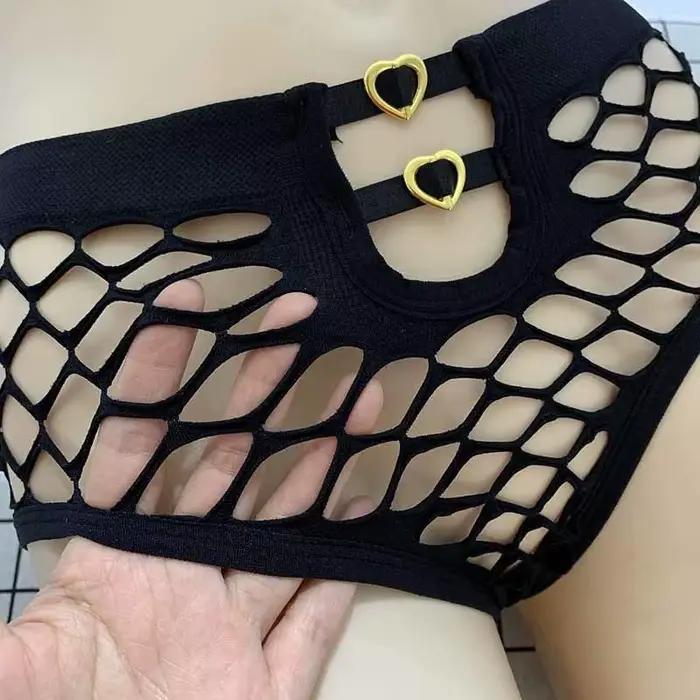 Résille évider culotte Sexy femmes élastique sous-vêtements respirants pour femme Lingerie intime maille pure slips dames string
