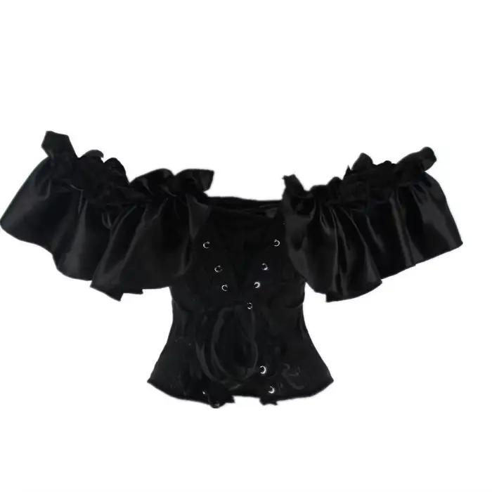 Corset victorien sexy en polyester et élasthanne pour femmes, avec volants, pour occasions spéciales et événements gothiques steampunk