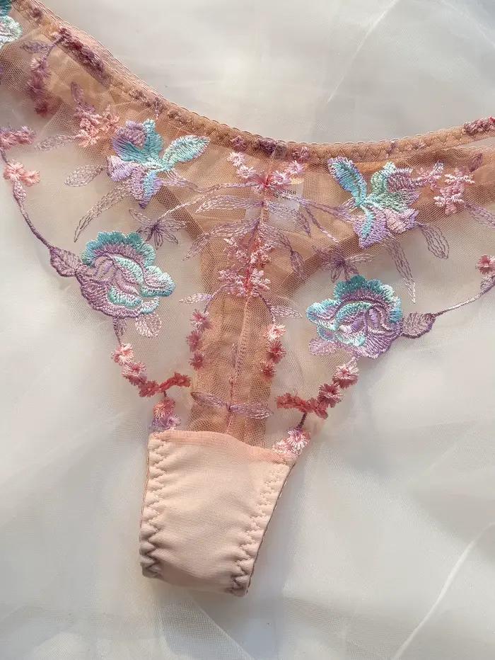 Ensemble soutien-gorge et culotte pour femmes en dentelle rose pastel douce avec armatures en acier, soutien-gorge à bonnet supérieur fin et sans couture, sous-vêtements quotidiens
