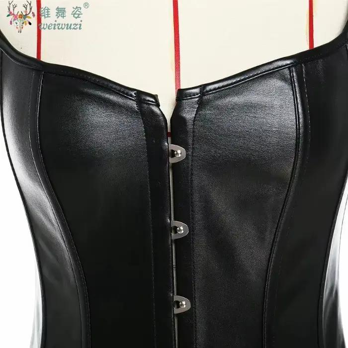 Corset sous-poitrine en cuir Steampunk pour femme, sexy, cincher de taille gothique à lacets, avec boucle en acier, lingerie sculptante amincissante
