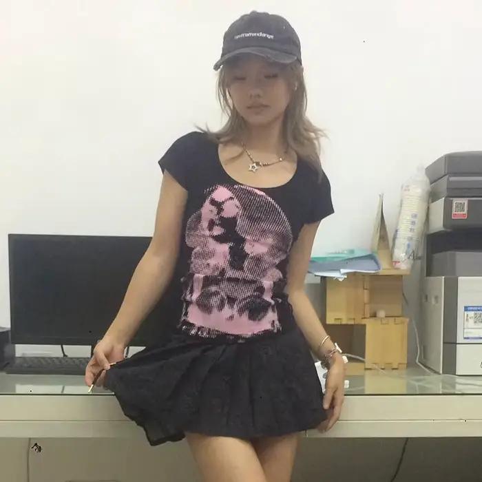Tričko s krátkym rukávom japonskej estetiky