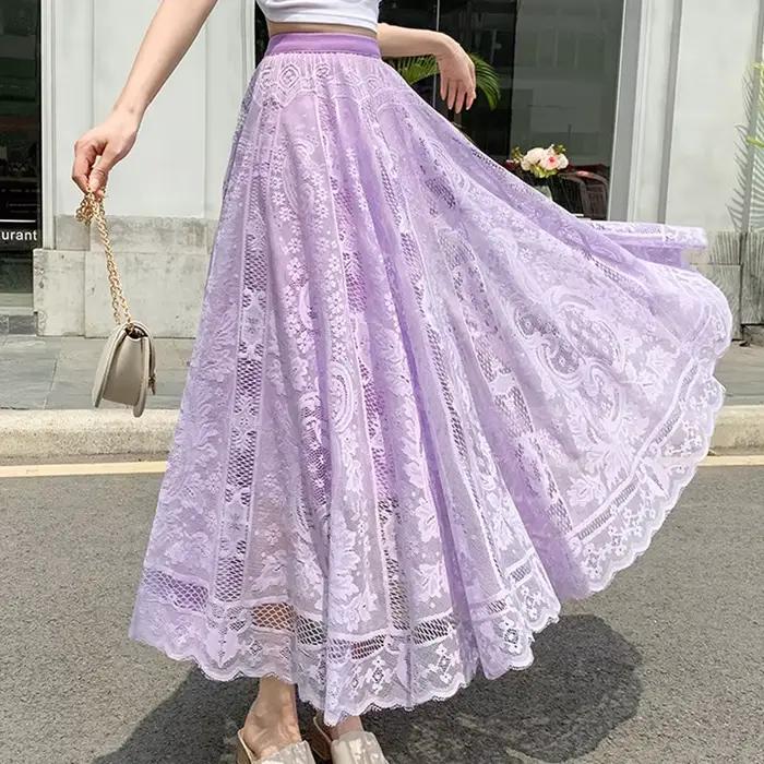Elegantná čipkovaná sukňa pre ženy