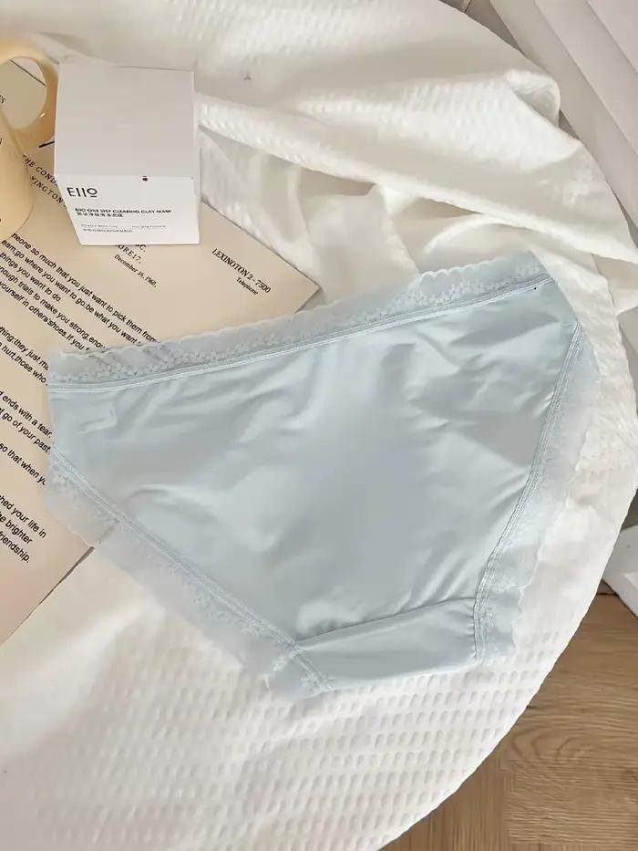 FINETOO 7 pièces femmes été Ultra-mince culottes Sexy sous-vêtements sans couture taille basse respirant slips filles dentelle garniture nœud Lingerie