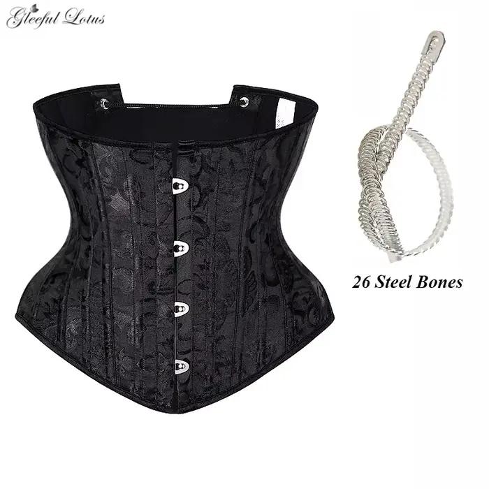 Corset Gothique à Lacets Sexy sous-Buste et à Ossature d'Acier, Gaine Amincissante, Entraîneur de Taille pour Femme