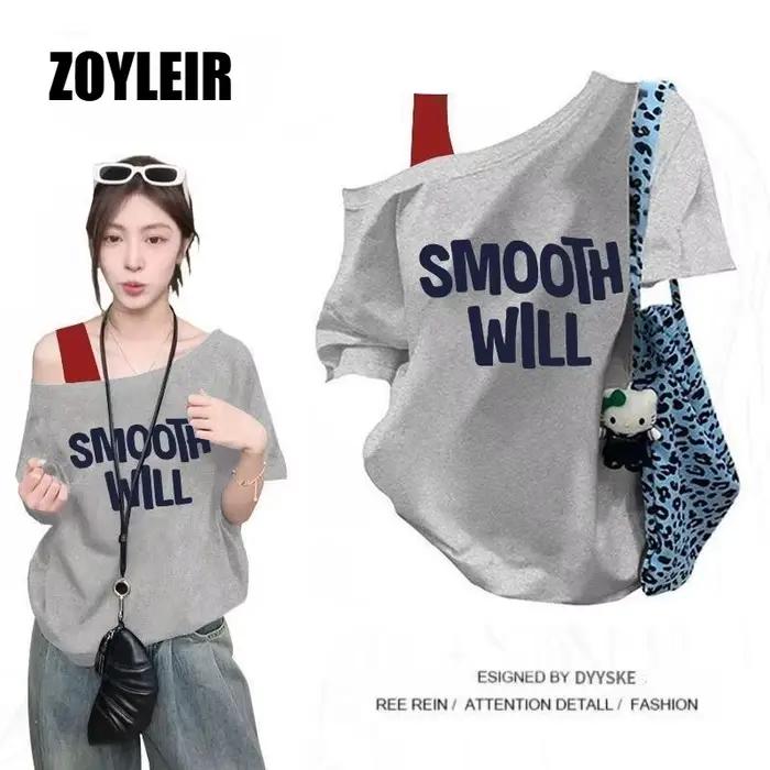 Tunique asymétrique ZOYLEIR oversize avec design graphique pour femmes occasions variées