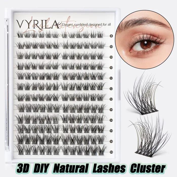 Faux cils clusters en cheveux synthétiques naturellement longs à offrir pour femmes occasions spéciales