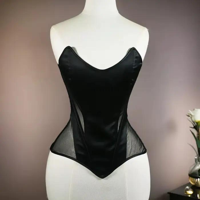 Corset serré pour femmes, Bustier surbuste de mariage, soutien-gorge Transparent en maille, Push Up, corsage Vintage façonnant, hauts, Costume de scène de fête
