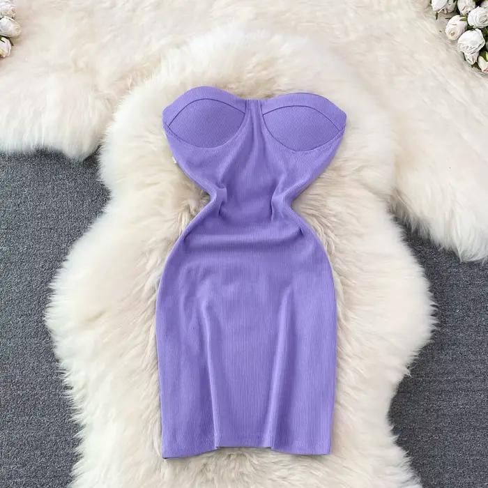 Bezramienková trubicová bustier šaty