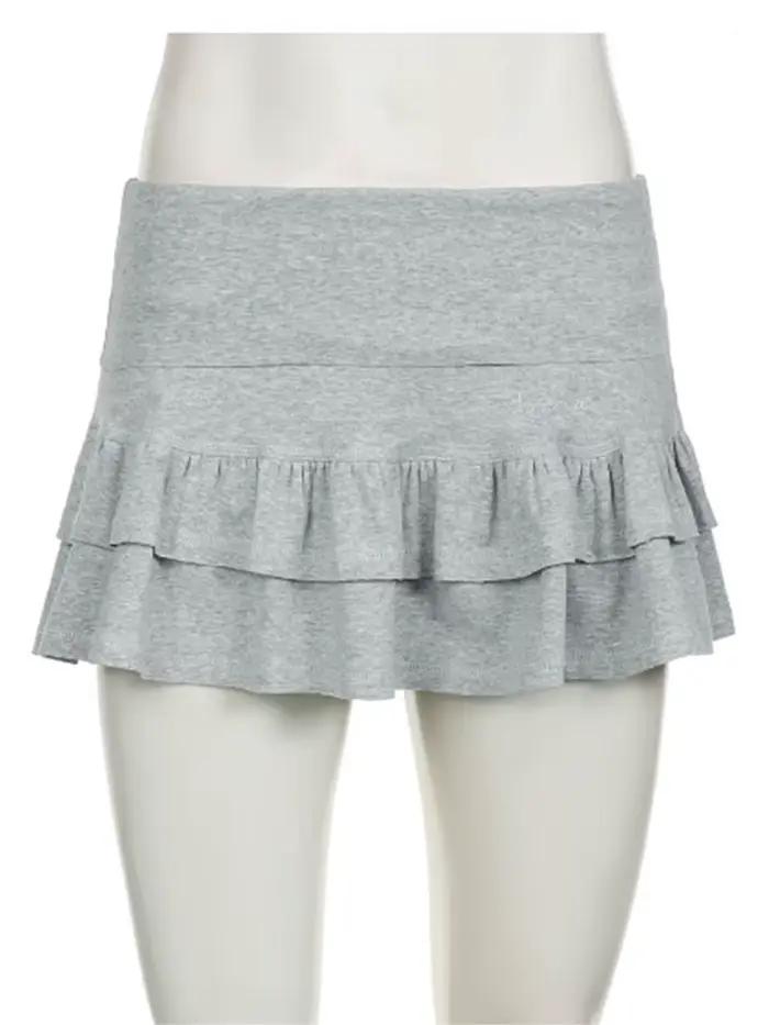 Mooyufo mäkká pevná plisovaná Super Mini sukňa Preppy Atyle Sexy tenká nízky pás sukne ženy 2024 leto móda Streetwear dáma
