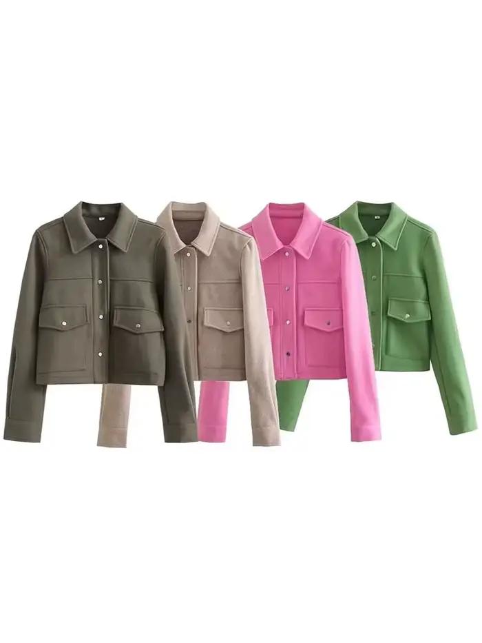 Veste en polyester élégante HH avec col carré pour femmes occasions formelles et quotidiennes