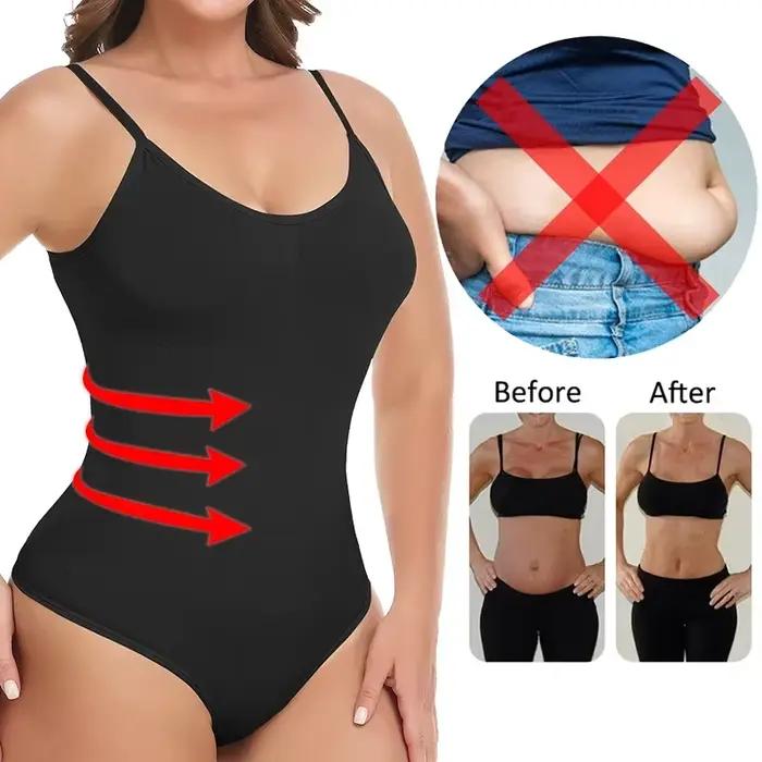 Body de forme ajustée en polyamide et élasthanne pour femmes grandes tailles, contrôle du ventre, confort tout au long de la journée, idéal pour toutes les saisons