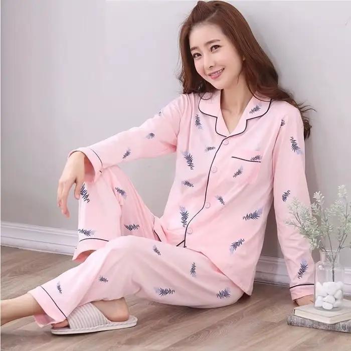 Nouvel ensemble de pyjamas imitation pour femmes, vêtements d'intérieur pour filles, pyjamas printemps-automne, vêtements d'intérieur pour femmes, cardigan à manches longues