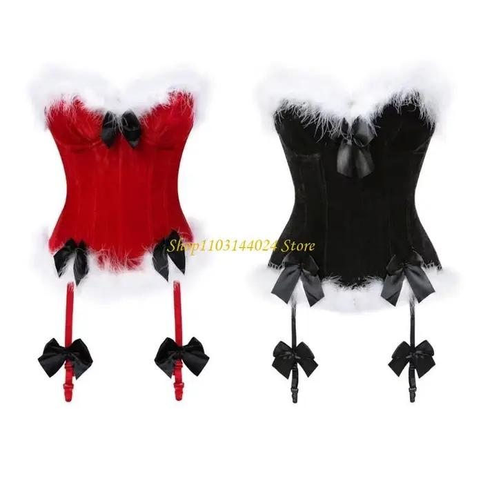 N5ke Lingeries Noël pour femmes Costume Santa Sexy Bustier Corset Top Body Body Garter Lingeries Performances Vêtements