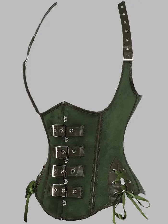Corsets et bustiers steampunk, sexy, à col halter, gaine de taille synthétique, corset gothique rouge, haut de corset pour femme, vêtements d'extérieur, corselet