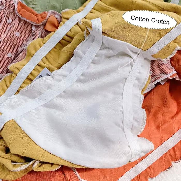 Culotte en coton à volants en dentelle pour femmes, grande taille, sous-vêtements féminins, slips en coton, doux, nœud mignon, TANSexy, 6XL, 7XL