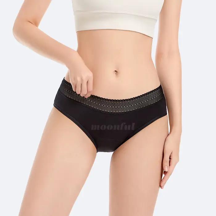 3 pièces culottes menstruelles femme flux très abondant période menstruelle sous-vêtements taille moyenne étanche période culotte pour filles ensemble culotte menstruelle absorbant fille