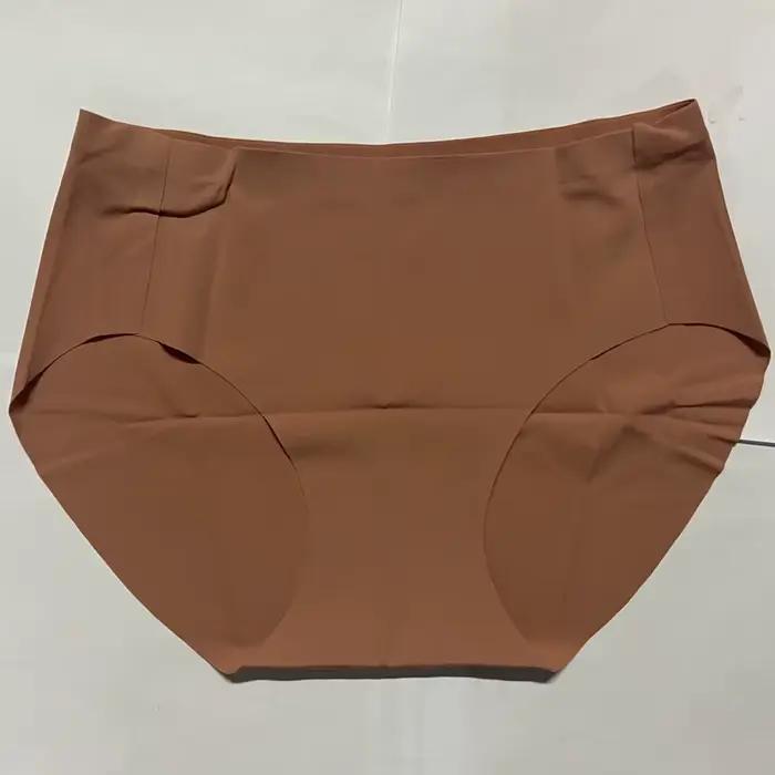 Culotte une pièce grande taille pour femme, sans marquage, couleur unie, respirante, antibactérienne, confortable, nue
