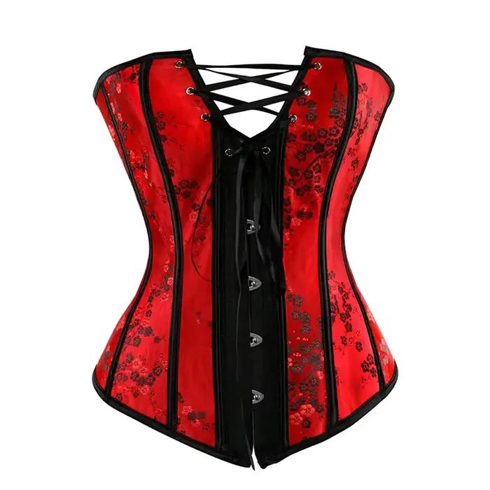 Dámsky korzet s kvetinovým žakárom, sťahujúci pás, sexy bustier, trendy